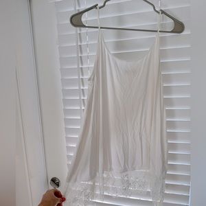 Altar’d State White Lace-Trimmed Tank Top